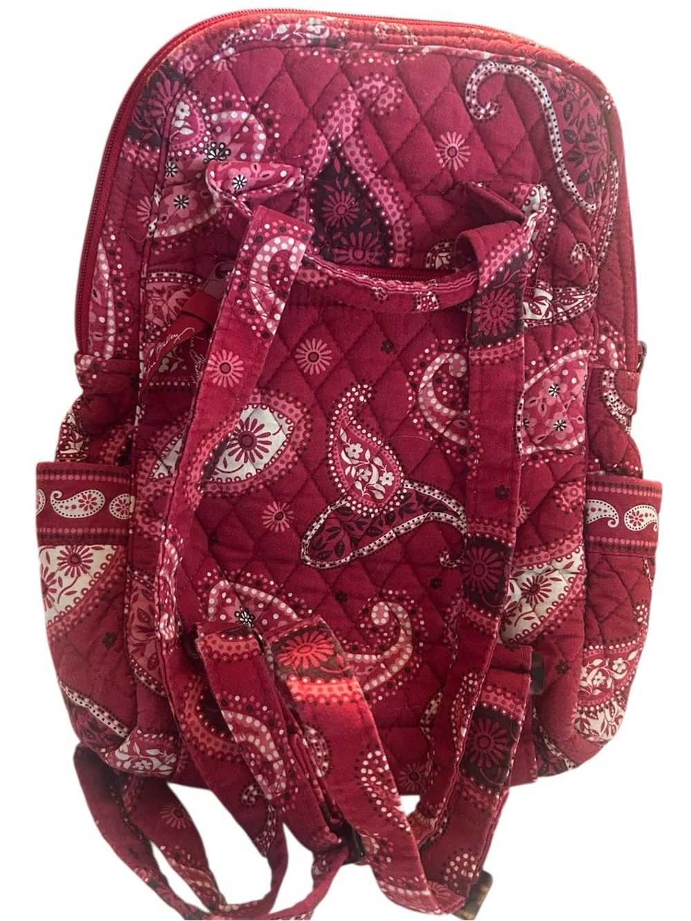 Vera Bradley Mesa Red Paisley Quilted Backpack